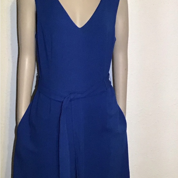Calvin Klein blue cropped belted jumpsuit size 8 - Picture 4 of 7